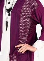 Tesettür giyim MOR FİLE DETAYLI ÖRME HIRKA 4871 