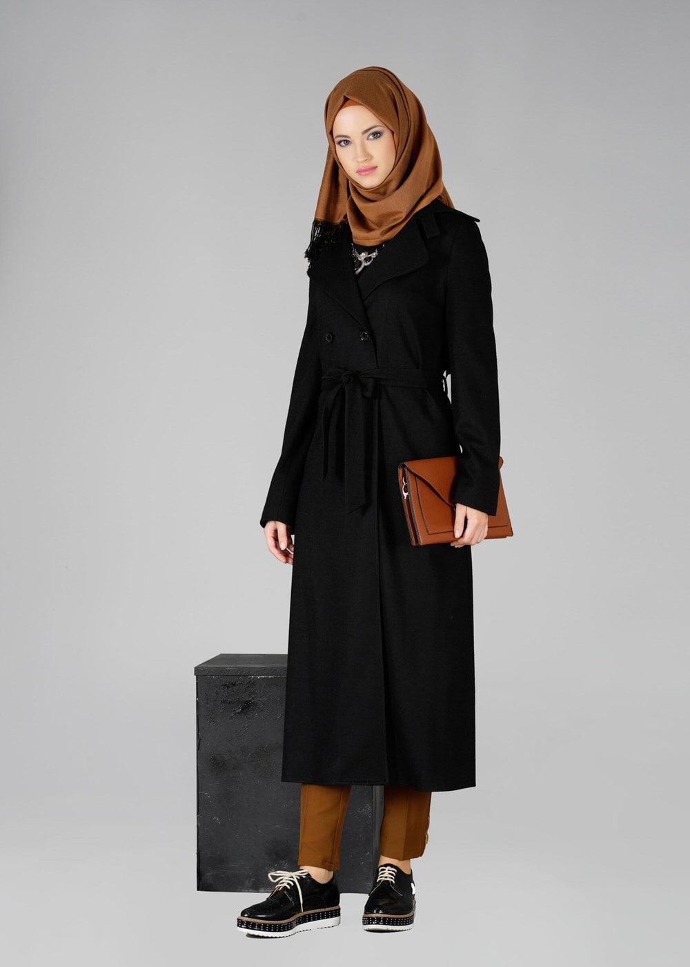 Tesettür giyim SİYAH DÜĞMELİ KRUVAZE CEKET 4876 
