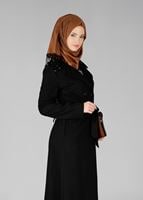 Tesettür giyim SİYAH DÜĞMELİ KRUVAZE CEKET 4876 
