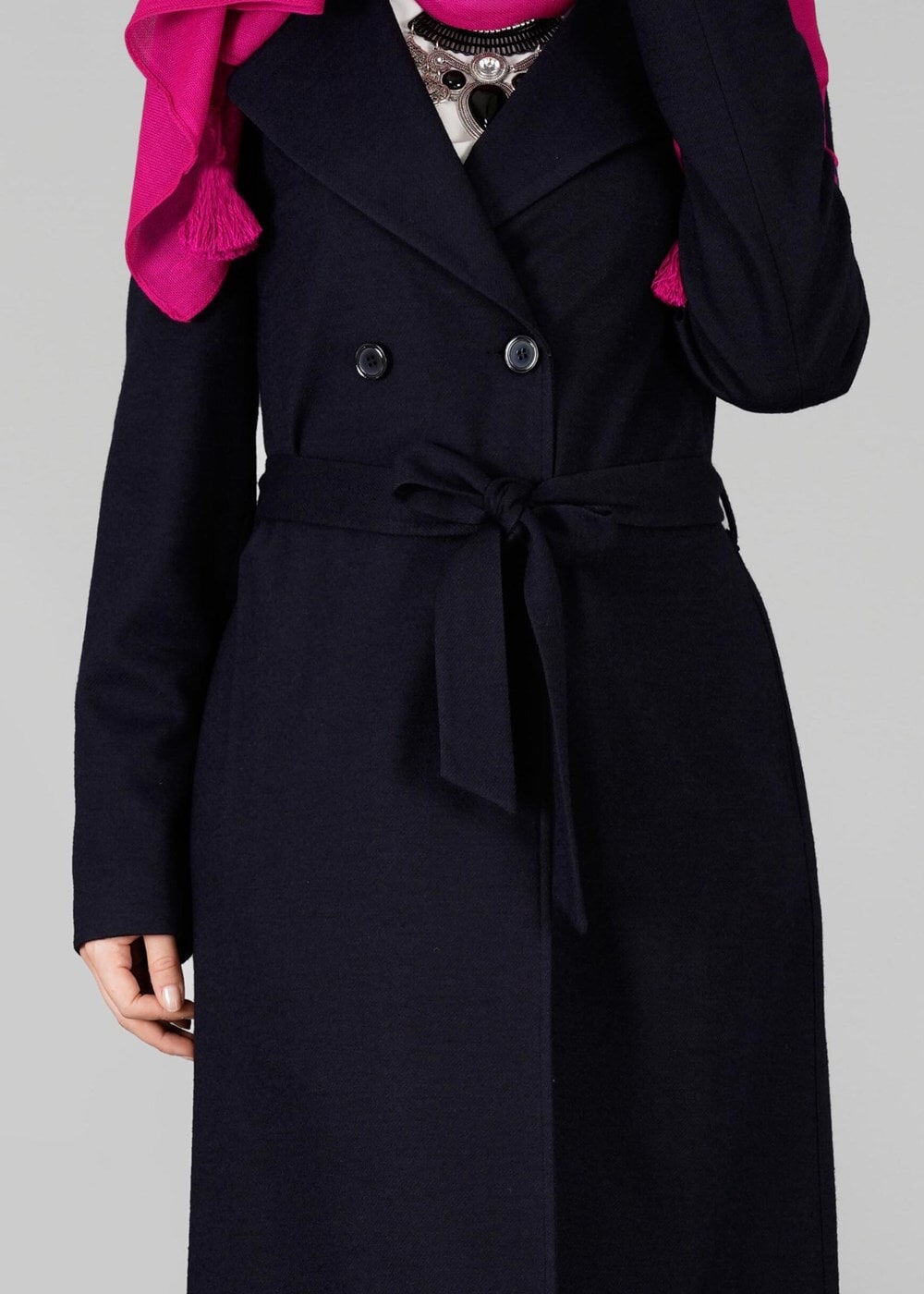 Tesettür giyim LACİVERT DÜĞMELİ KRUVAZE CEKET 4876 