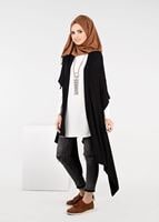 Tesettür giyim SİYAH ASİMETRİK KESİM SALAŞ TUNİK 4886 