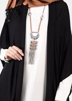 Tesettür giyim SİYAH ASİMETRİK KESİM SALAŞ TUNİK 4886 