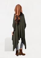 Tesettür giyim HAKİ ASİMETRİK KESİM SALAŞ TUNİK 4886 
