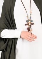 Tesettür giyim HAKİ ASİMETRİK KESİM SALAŞ TUNİK 4886 