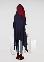 Tesettür giyim LACİVERT ASİMETRİK KESİM SALAŞ TUNİK 4886 