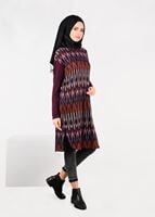 Tesettür giyim KAHVE DESENLİ SALAŞ TUNİK 4917 