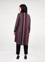 Vêtements hijab ROUGE BORDEAUX TUNIQUE À POIS À RAYURES 4923 