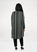Vêtements hijab KAKI TUNIQUE À POIS À RAYURES 4923 