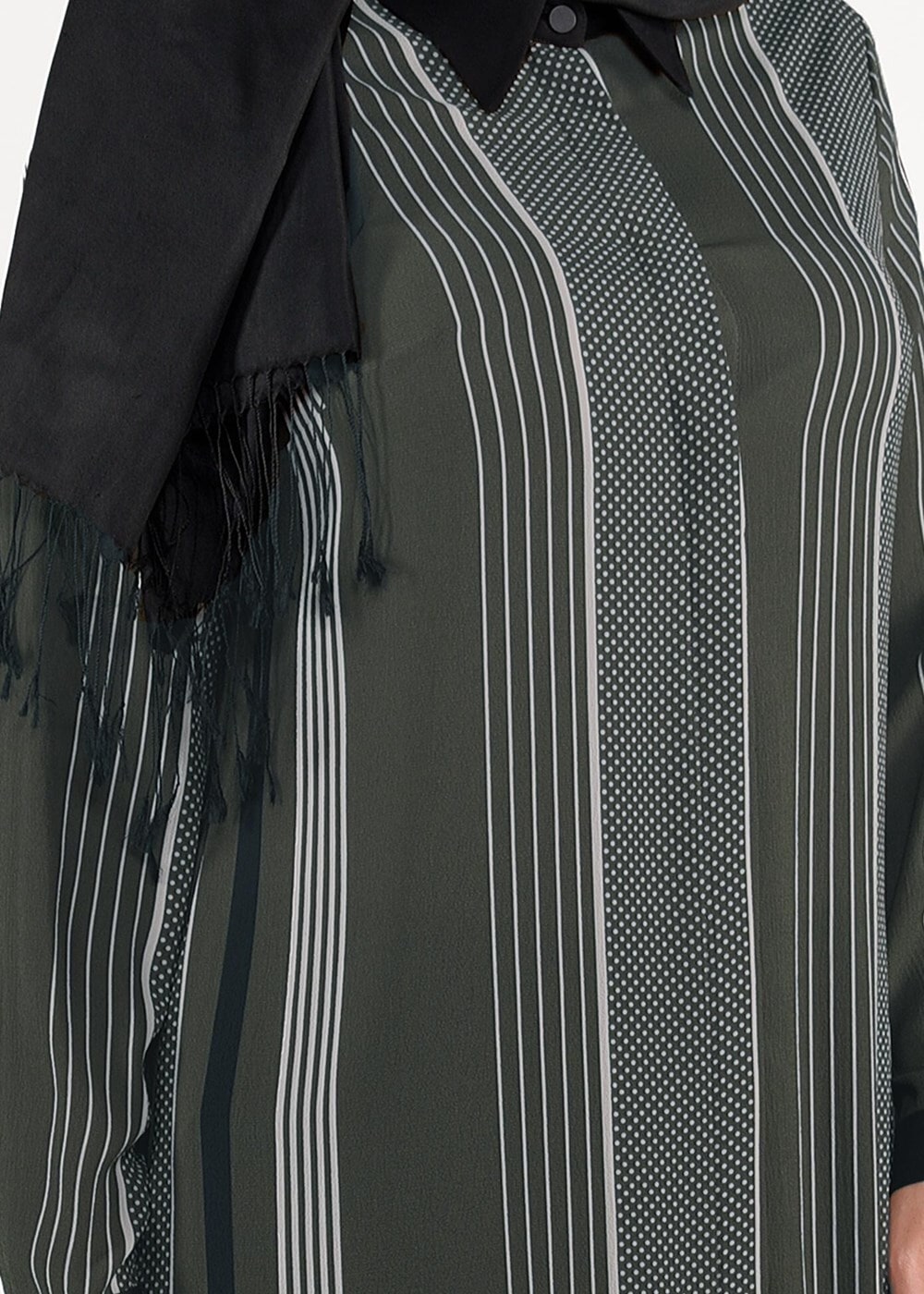 Vêtements hijab KAKI TUNIQUE À POIS À RAYURES 4923 