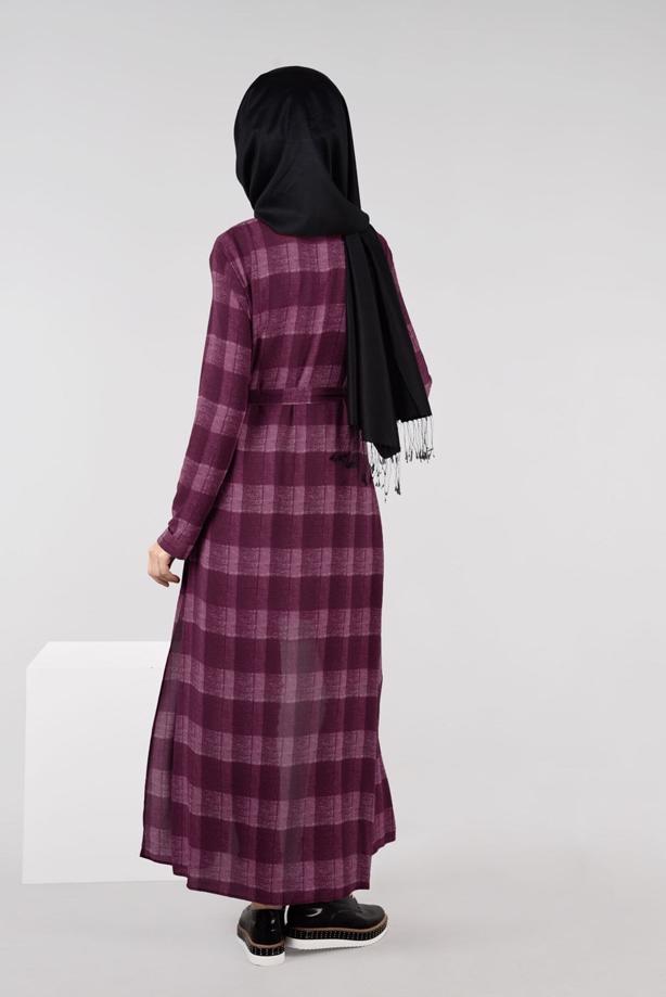 Vêtements hijab  CHECK TUNIC WITH SLITS 4928  - TRENDTESETTÜR