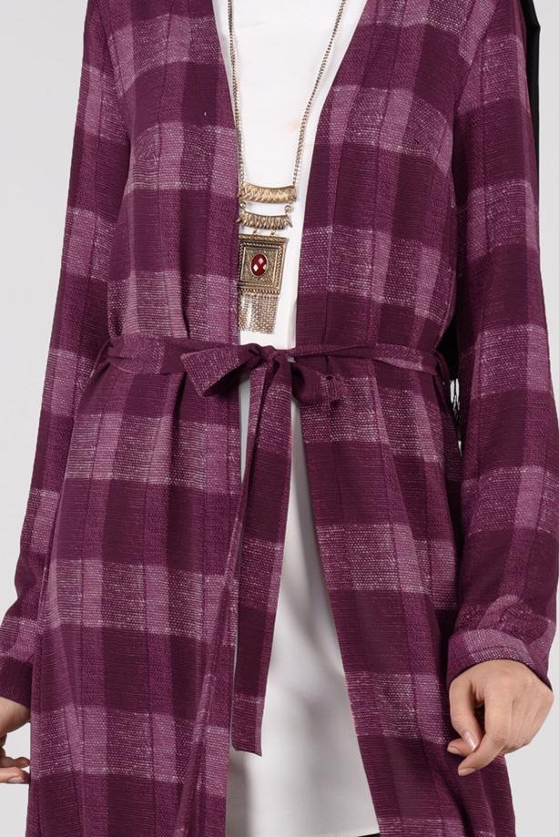 Vêtements hijab  CHECK TUNIC WITH SLITS 4928  - TRENDTESETTÜR