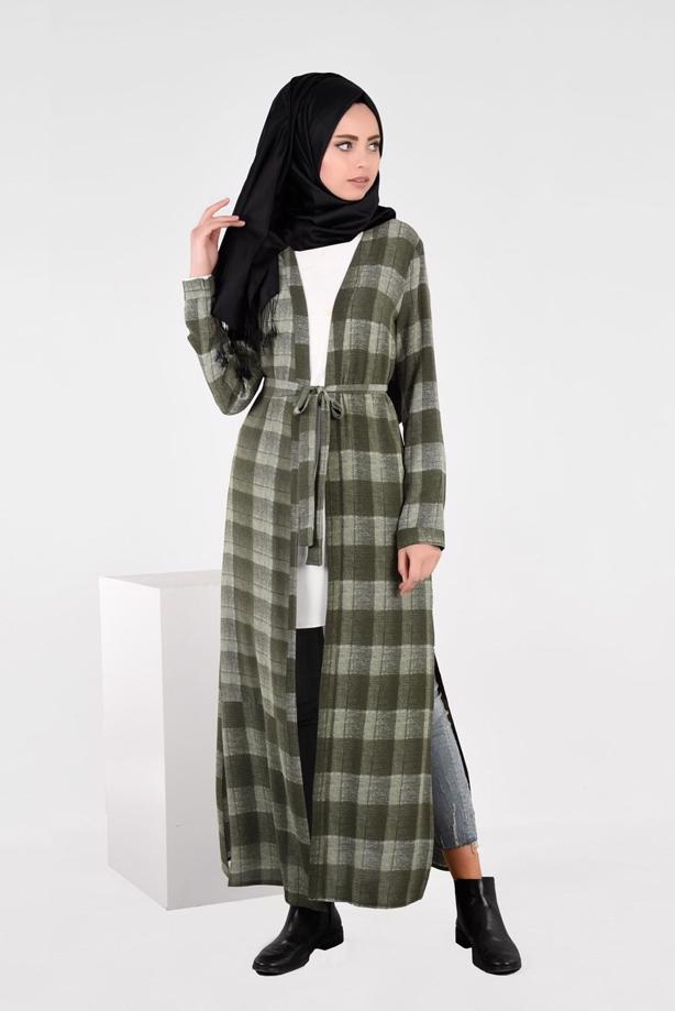 Vêtements hijab  CHECK TUNIC WITH SLITS 4928  - TRENDTESETTÜR
