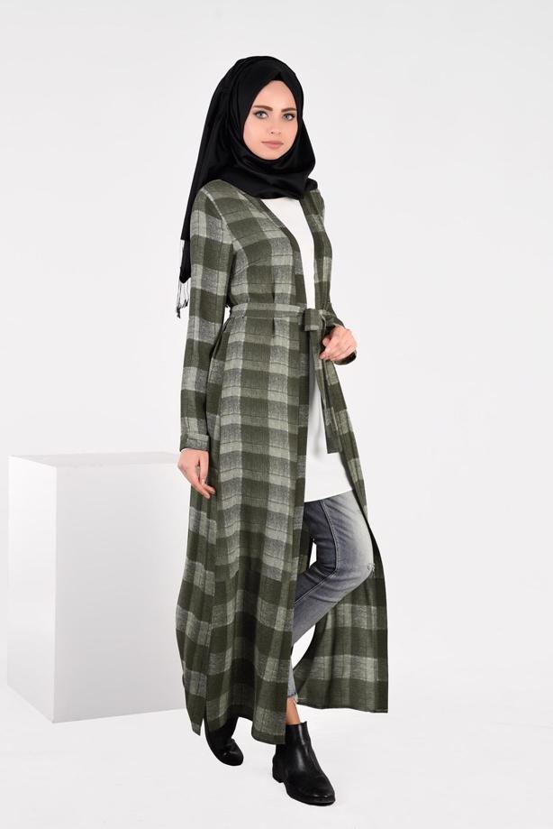 Vêtements hijab  CHECK TUNIC WITH SLITS 4928  - TRENDTESETTÜR