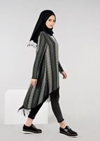 Vêtements hijab KAKI TUNIQUE À FRANGES 4929 