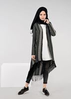 Vêtements hijab KAKI TUNIQUE À FRANGES 4929 