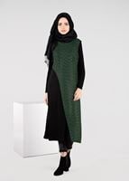Tesettür giyim YEŞİL DESENLİ TUNİK 4978