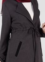 Tesettür giyim SİYAH BELİ BÜZGÜLÜ TUNİK 4991 