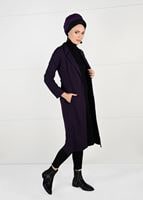 Vêtements hijab POURPRE VESTE AVEC CEINTURE 5825 