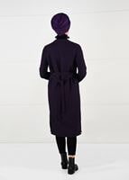 Vêtements hijab POURPRE VESTE AVEC CEINTURE 5825 