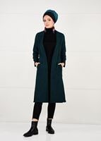 Vêtements hijab BLEU VESTE AVEC CEINTURE 5825 