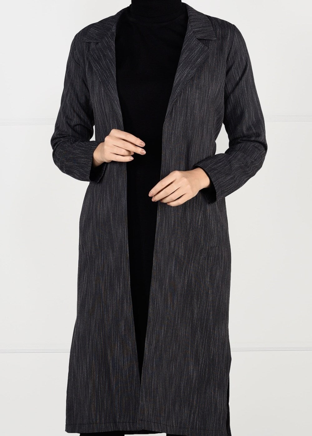 Hijab clothing GREY BELTED JACKET 5825 