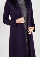 Tesettür giyim MOR OMUZLARI BONCUK İŞLEMELİ 2Lİ TUNİK TAKIM 6057