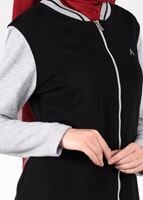 Hijab clothing BLACK ZIPPED SPORT TUNIC 6609