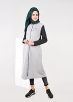 Vêtements hijab GRIS TUNIQUE EN SPORT À ZIPPÉE 6609