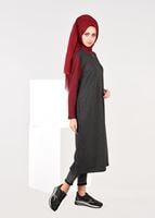 Hijab clothing GREY ZIPPED SPORT TUNIC 6609