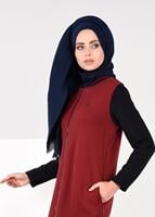 Tesettür giyim BORDO FERMUARLI EŞOFMAN TUNİK 6609 