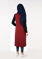 Tesettür giyim BORDO FERMUARLI EŞOFMAN TUNİK 6609 