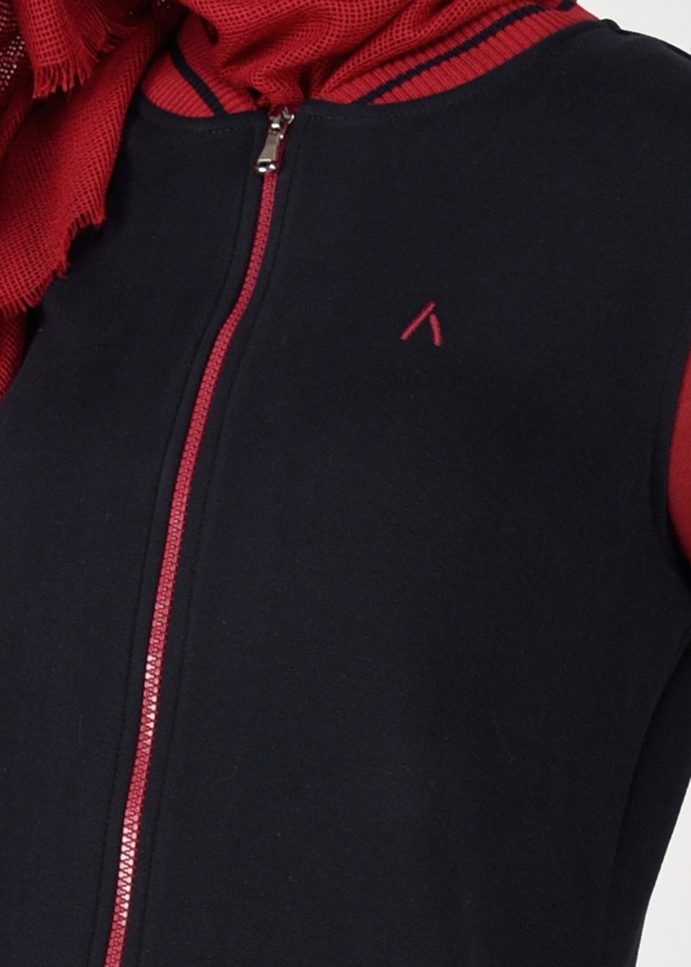 Vêtements hijab BLEU MARINE TUNIQUE EN SPORT À ZIPPÉE 6609