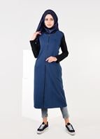 Tesettür giyim LACİVERT FERMUARLI EŞOFMAN TUNİK 6609 