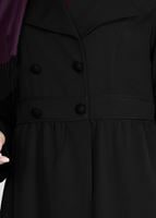 Hijab clothing BLACK BUTTONED TWILLED TRENCH-COAT 03107