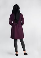 Tesettür giyim MÜRDÜM DÜĞMELİ KRUVAZE TRENÇKOT 03107 