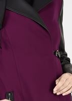 Tesettür giyim MOR KOLLARI SUNİ DERİ KEMER DETAYLI TRENÇKOT 1856