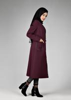 Tesettür giyim MÜRDÜM BİYE DETAYLI YAKASI BAĞCIKLI TRENÇKOT 1871