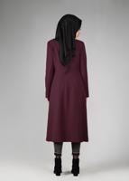 Tesettür giyim MÜRDÜM BİYE DETAYLI YAKASI BAĞCIKLI TRENÇKOT 1871