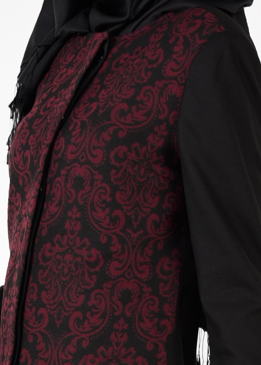 Tesettür giyim MÜRDÜM YAKASI BAĞCIKLI JAKARLI TRENÇKOT 1886