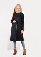 Tesettür giyim LACİVERT ETNİK DESENLİ DÜĞME DETAYLI TRENÇKOT 1900