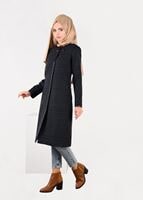 Tesettür giyim LACİVERT ETNİK DESENLİ DÜĞME DETAYLI TRENÇKOT 1900