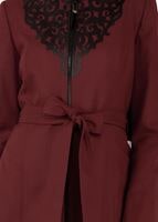 Tesettür giyim KAHVE YAKASI DETAYLI FERMUARLI TRENÇKOT 1902 