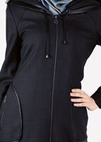 Tesettür giyim KAHVE ETEK UCU LASTİKLİ PÖTİKARE TRENÇKOT 1915 