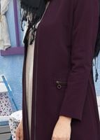 Tesettür giyim BORDO CEP DETAYLI TRENÇKOT 1917 3473-1 