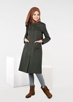 Tesettür giyim HAKİ CEP DETAYLI TRENÇKOT 1917 3473-1 