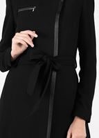 Tesettür giyim SİYAH BİYE DETAYLI TRENÇKOT 1924 