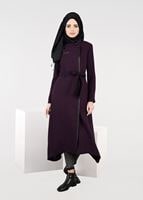 Hijab clothing PLUM TAPE DETAILED TRENCH-COAT 1924