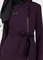 Hijab clothing PLUM TAPE DETAILED TRENCH-COAT 1924