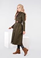 Tesettür giyim HAKİ KEMER DETAYLI TRENÇKOT 1954