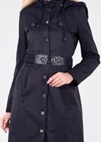 Tesettür giyim LACİVERT KEMER DETAYLI TRENÇKOT 1954